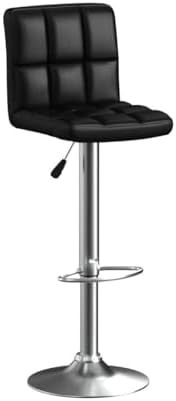 COSTWAY Bar Stools Set of 2, Modern Swivel Adjustable Height PU Leather Barst...