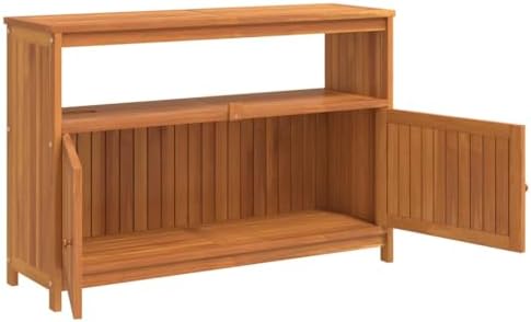 vidaXL Patio Console Table 43.3"x13.8"x29.5" Solid Wood Acacia