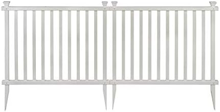 Zippity Baskenridge Picket Fence Panels, White Vinyl DIY No Dig Kit