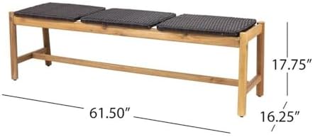 Christopher Knight Home Bonnie Outdoor 3 Seater Wicker Bench, Teak and Brown
