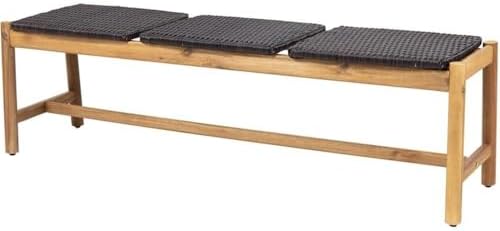 Christopher Knight Home Bonnie Outdoor 3 Seater Wicker Bench, Teak and Brown