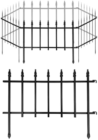 5-Pack Garden Border Fence, 23" W x 17" H, Black