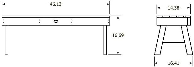 highwood Weatherly Backless Bench, 4-Feet, Black