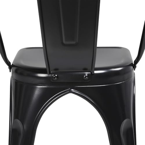 Yaheetech Metal Dining Chairs Set of 4, Stackable Outdoor Chairs, Black