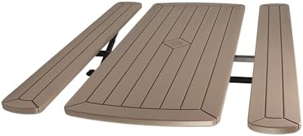 OEF Furnishings Heavy Duty Blow Molded Folding Picnic Table - Brown, Brown Frame