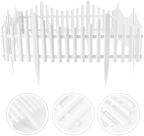 5 Pcs Flexible Picket Fence Garden Border, Plastic Decorative Landscape Edgin...