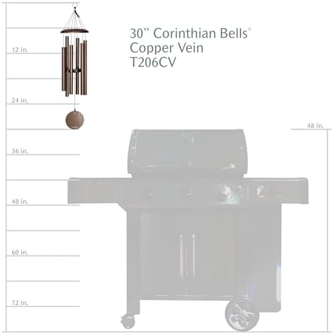 Corinthian Bells 30 Inch Copper Vein Wind Chimes for Outside, Deep Tone Memor...