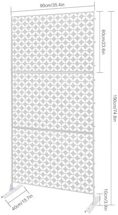 Outdoor Privacy Screen, 3 ft W x 6 ft H Metal Decoative Privacy Screen Panel ...