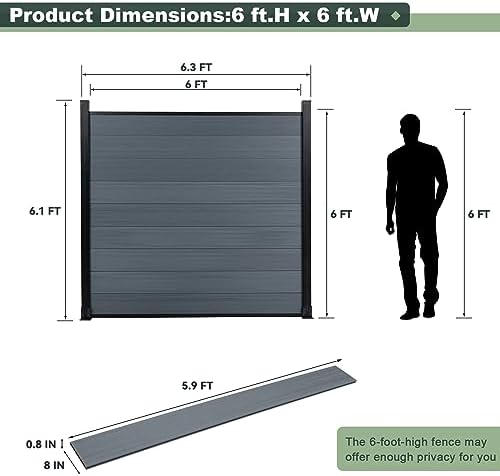 Mondaria Privacy Fence Panels for Outside,6ft(W) x 6ft(H) Outdoor Privacy Pan...
