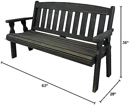 Amish Casual Outdoor Heavy Duty 800 LB Mission Pressure Treated Garden Bench(...