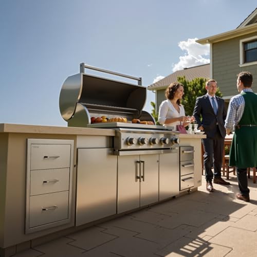 VEVOR Outdoor Kitchen Drawers 18.11"W x 23.23"H x 23.23"D Stai...