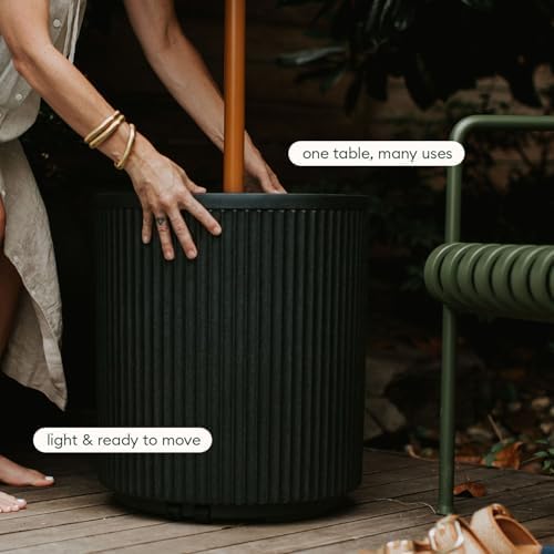 Veradek Umbrella Side Table - Outdoor Patio Table with Umbrella Hole