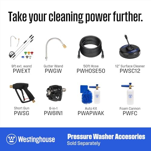 Westinghouse ePX3100s Electric Pressure Washer, 2100 Max PSI 1.76 Max GPM wit...