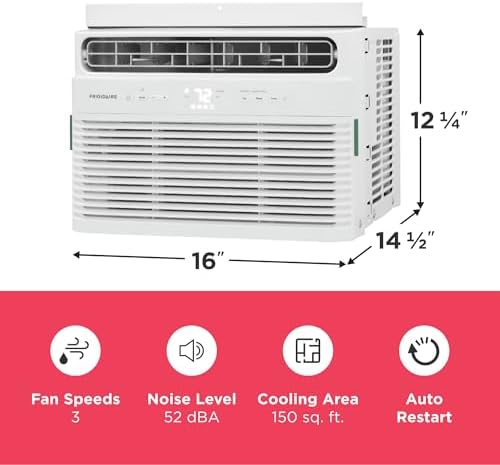 Frigidaire 5,000 BTU Window Air Conditioner with Remote Control, Cools Up to ...