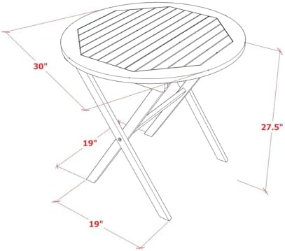 East West Furniture MNCM3CANA 3 Piece Folding Patio Bistro Sets Outdoor Set C...