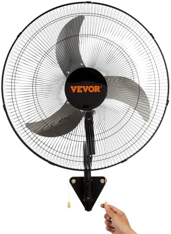 VEVOR 20 Inch Wall Mount Fan, Oscillating, 3-Speed, 4000 CFM, 2 Pack