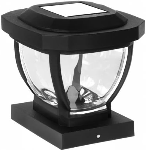 Home Zone Living 2PK Solar Post Cap Lights, Decorative Glass, Black