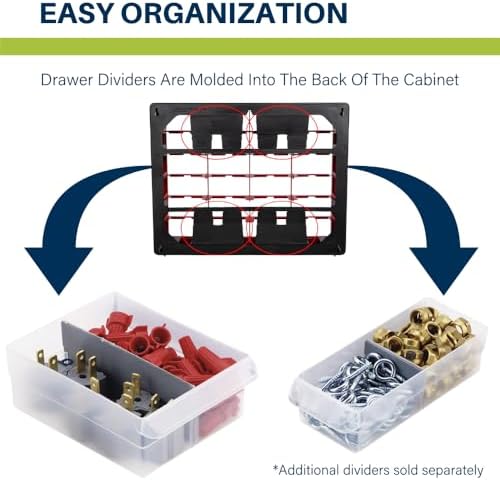 Akro-Mils 44-Drawer Plastic Drawer Storage Cabinet for Garage Organization, B...