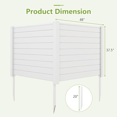 Privacy Screen 2 Fence Panels, 48" x 38" Air Conditioner Screen Tra...