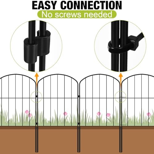 Decorative Garden Fence 24in (H) x 21ft (L), 20 Panels No Dig Garden Fencing ...