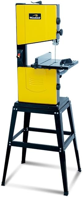 WOODSKIL 10-Inch Benchtop Bandsaw with Stand, 3.4A Dual-Speed Band Saw