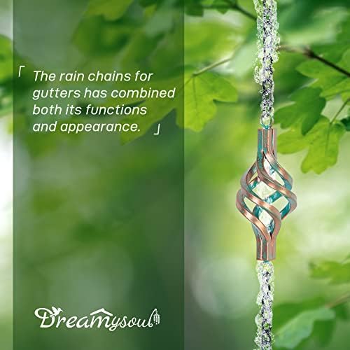dreamysoul 9.7FT Rain Chain, Iron Rain Chain for Gutters