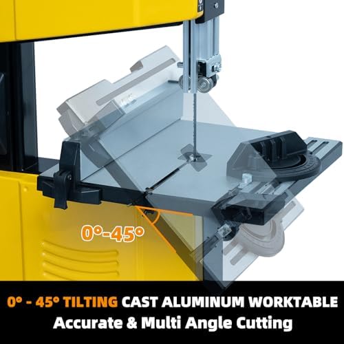 WOODSKIL 10-Inch Benchtop Bandsaw with Stand, 3.4A Dual-Speed Band Saw