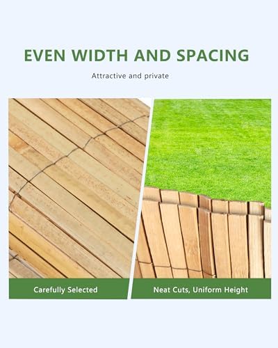 4ft x 13ft Natural Bamboo Slat Screening Roll, Outside Bamboo Privacy Fencing...
