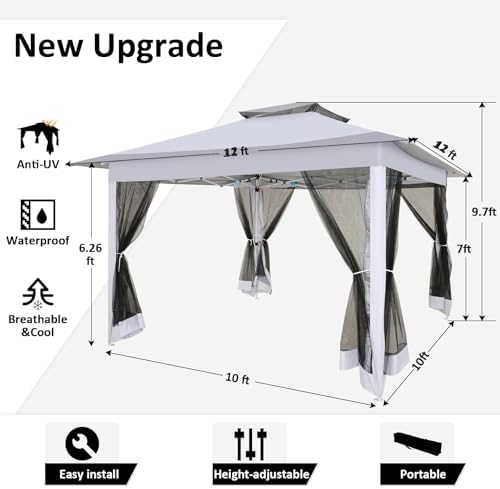 COBIZI 12x12 Pop Up Gazebo On Clearance - Upgrade Easy Up Metal Outdoor Canop...