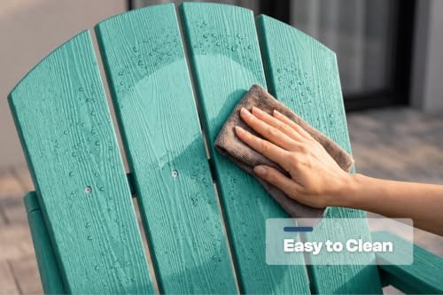 All-Weather HDPE Rocking Adirondack Chairs Set of 2, Heavy Duty Folding Patio...