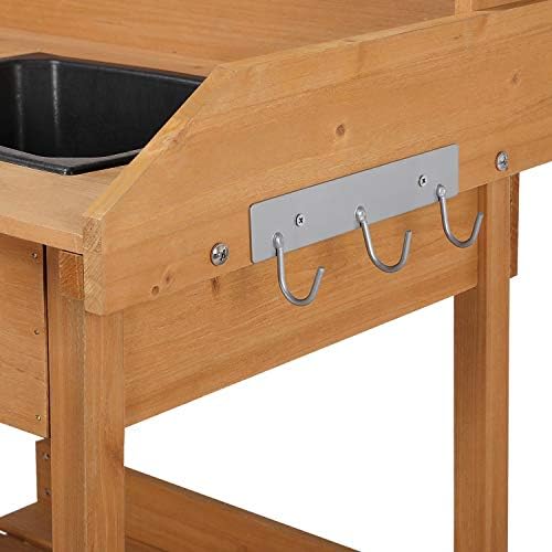 Yaheetech Potting Bench with Sink & Drawer, Outdoor Gardening Table, Wood