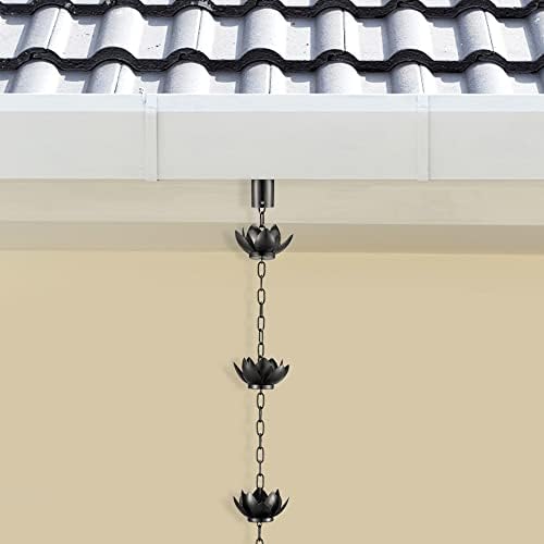 Oak Leaf Rain Chain with Adapter, 8.5ft