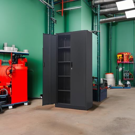BESFUR Metal Storage Cabinet, 71" H Locking Storage Cabinet with 5 Adjus...
