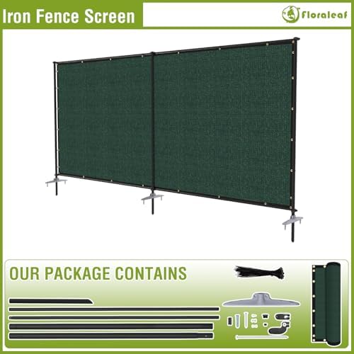 6'x12' Privacy Fence Sets with Iron Poles Outdoor Mesh Shade Net Cove...
