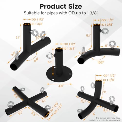 1 3/8'' Canopy Fittings for 8 Leg Carport Frame Parts(20Pcs)