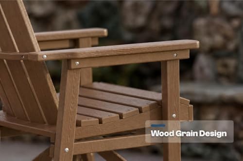 Set of 2 Adirondack Swivel Glider Chairs, All-Weather HDPE Patio Glider Set f...