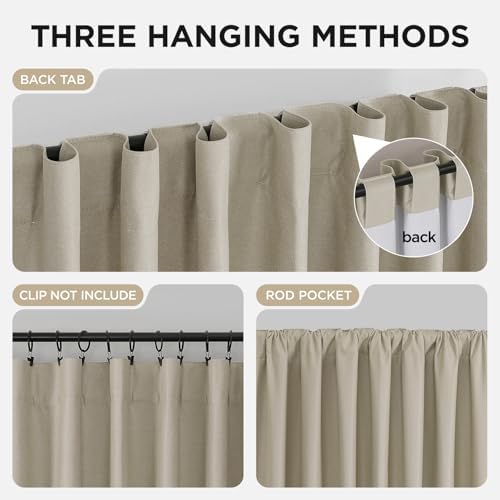 Joydeco Blackout Curtains 84 Inches Long - 100% Blackout Living Room Drape 2 ...