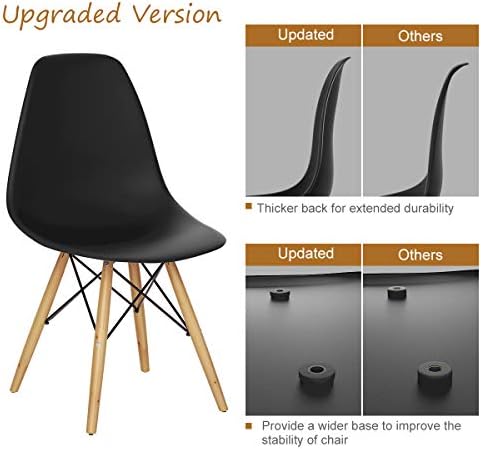 GIANTEX Dining Chairs Set of 4 Black, Mid Century Modern Dining Chairs