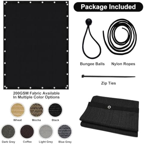 Artpuch Pergola Shade Cover with Grommets 10x12 FT 90% UV Block Outdoor Sun S...
