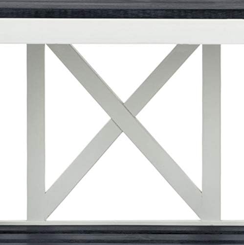SAFAVIEH Outdoor - Branco Storage Bench - Dark Slate Grey & White Solid A...