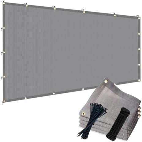 POYEE 90% Sun Shade Cloth, 10x30ft Pergola Shade Cover with Grommets