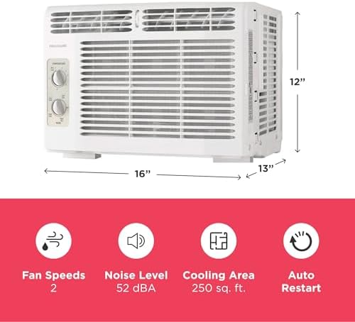 Frigidaire 5,000 BTU Window-Mounted Air Conditioner, Cools Up to 150 Sq. Ft.,...