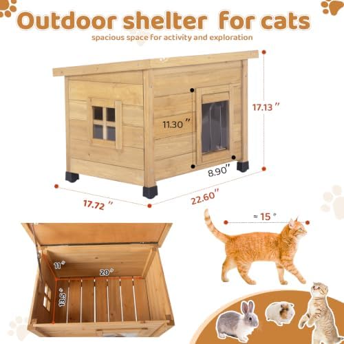 Agitree Outdoor Wooden Pet House, Weatherproof Winter Shelter for рuррy and S...