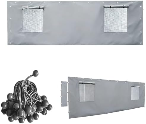 Rutile 10x20 Carport Replacement Sidewall, 180G PE Waterproof & UV Protec...