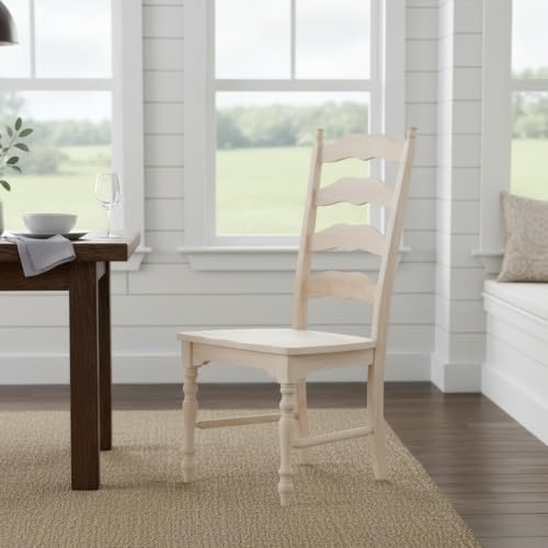 IC International Concepts Set of 2 Maine Solid Wood Chairs, Unfinished