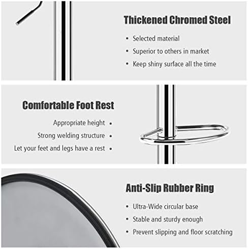 COSTWAY Set Swivel Bar Stools Adjustable Contemporary Modern Design Chrome Hy...