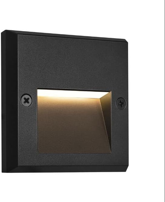 GKOLED 6-Pack Slim Square Low Voltage Deck Post Lights, Outdoor Step Light