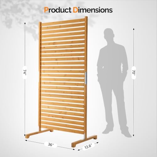 VINGLI 74" x 36" Wooden Privacy Fence for Trash Can, Air Conditione...
