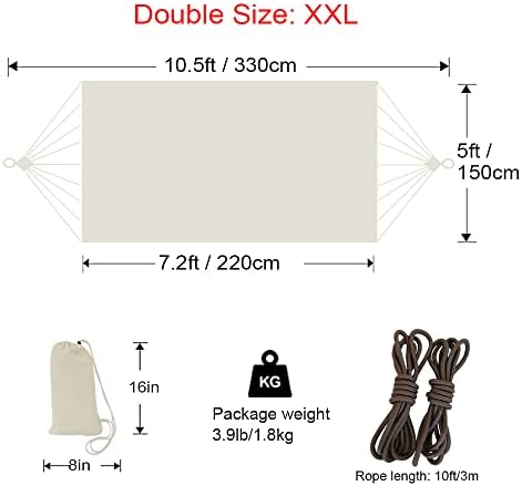 GOCAN Hammock 2 Person Large Outdoor Hammocks bedsize 220 x 150cm