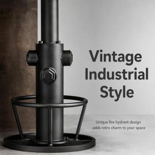 LOKKHAN Industrial Bar Table 38.6"-48.4" Height Adjustable Swivel R...